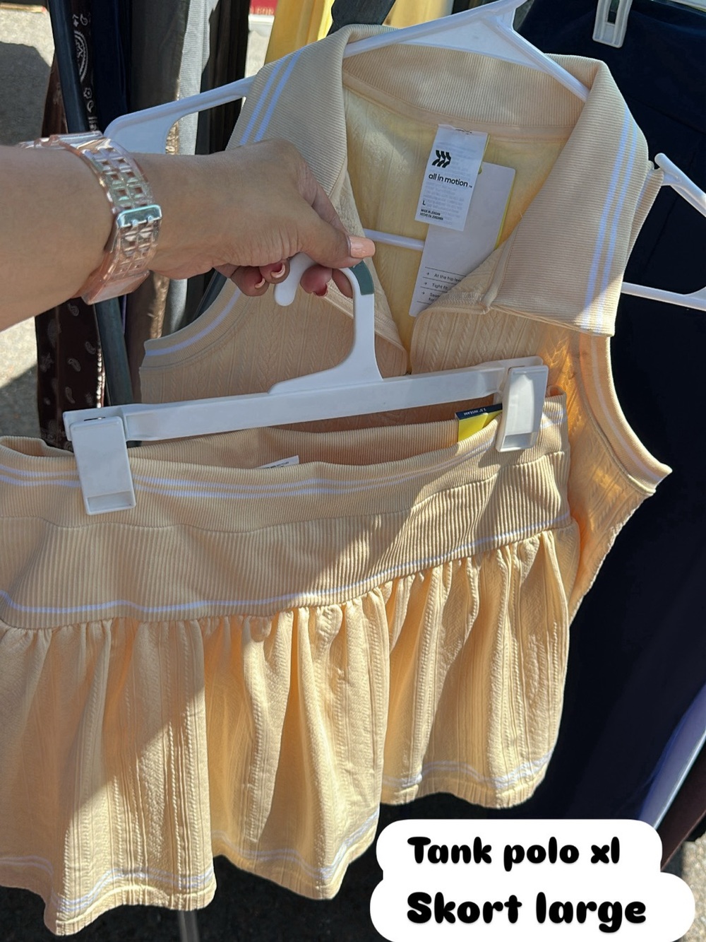 All in Motion Women's Peach Polo Tank Top and skort , butter yellow set